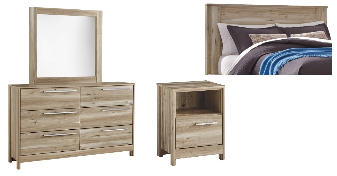 HEADBOARD DRESSER MIRROE 2 NIGHT STANDS TAUPE
