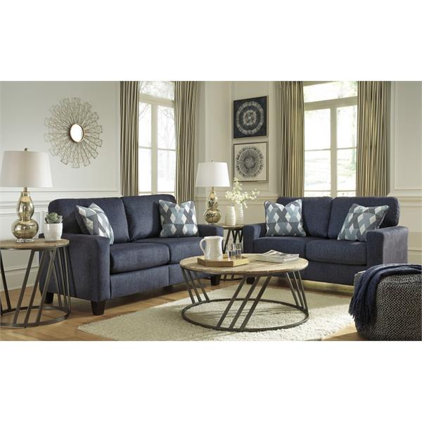 Ashley Burgos Navy Sofa and Loveseat