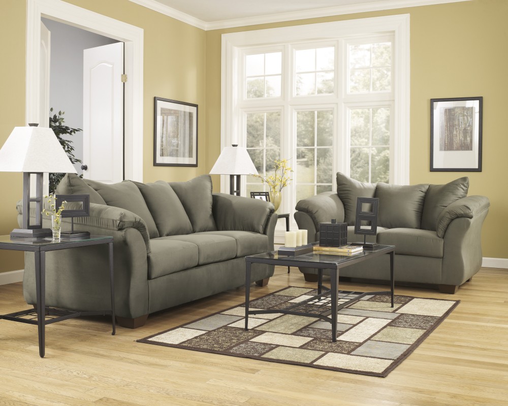 ASHLEY DARCY SAGE SOFA AND RECLINER