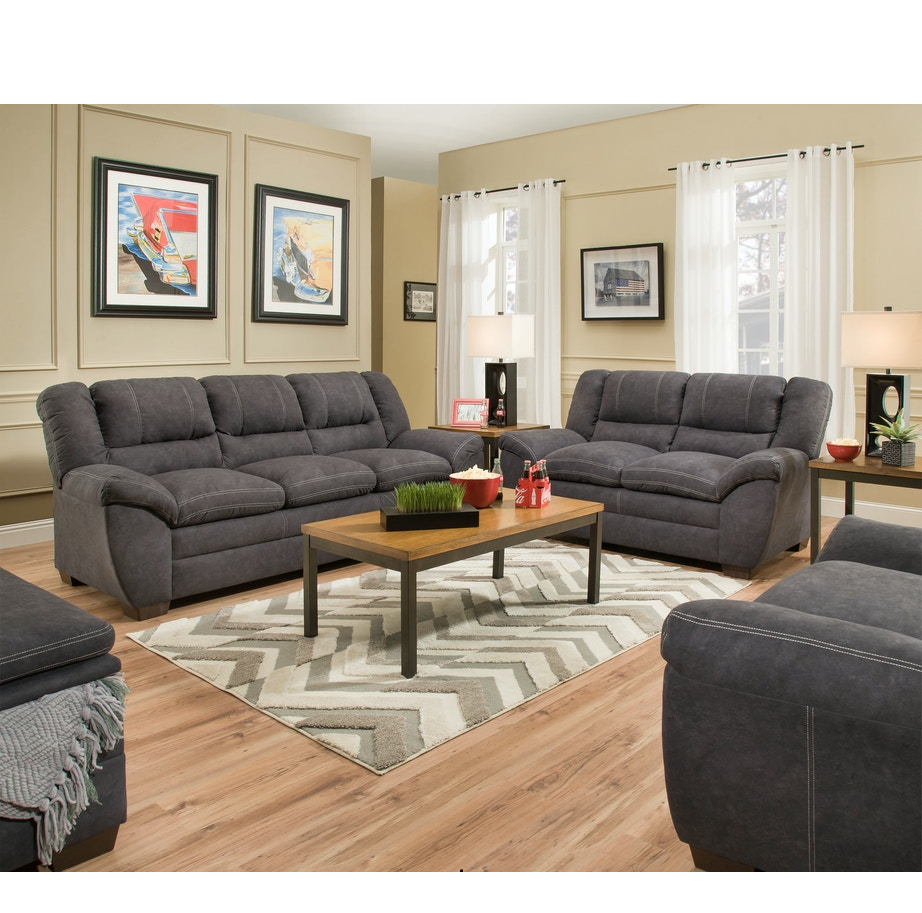 United Furniture Palmermo Charcoal Sofa & LoveSeat