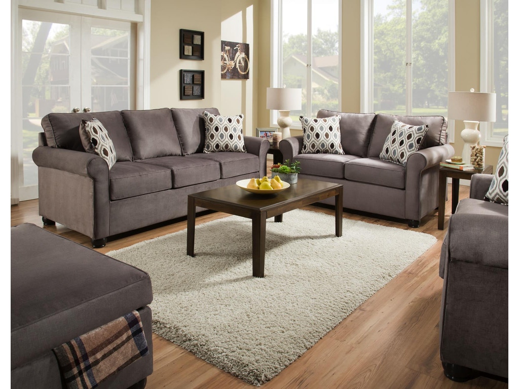 United Furniture JoJo Smoke Sofa and Loveseat